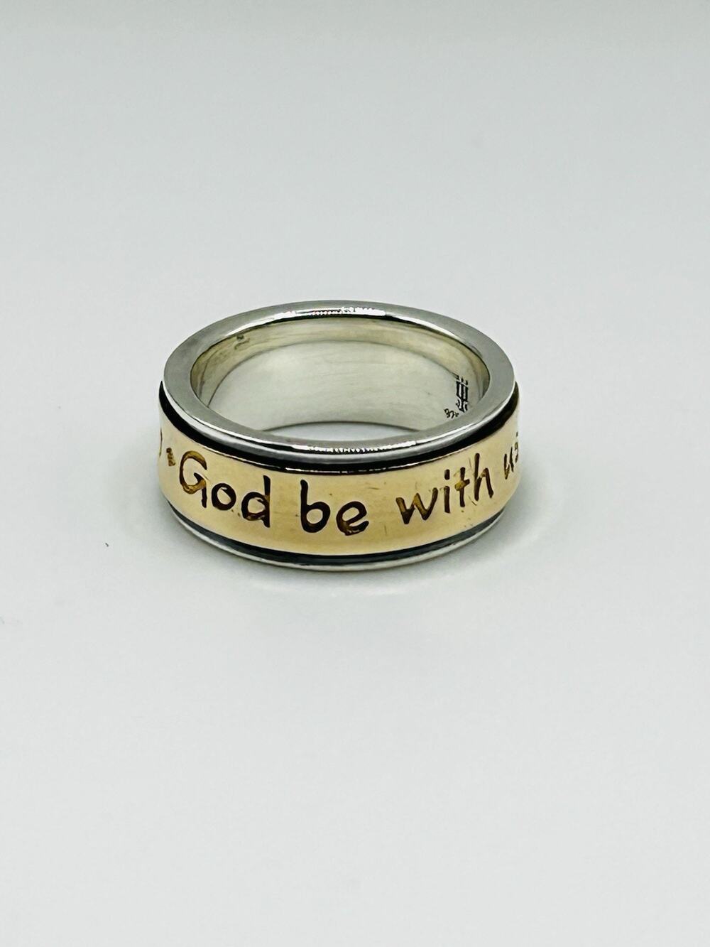James Avery Retired 14K Gold & Silver "God Be With Us Together and Apart" Sz5.25